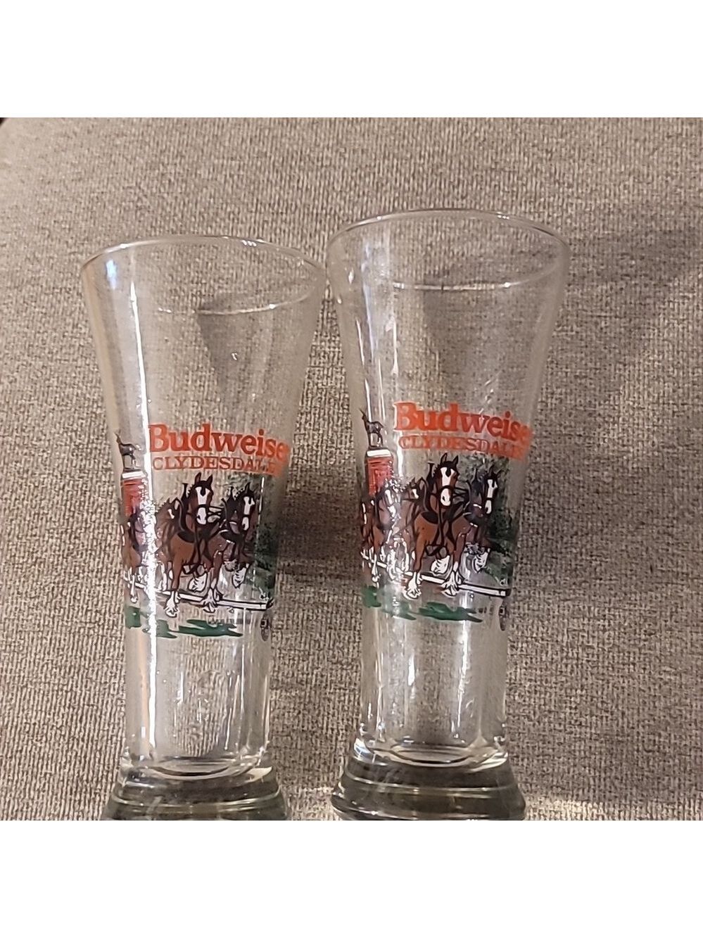 Budwiser Limited Edition Vintage 1996 Clydesdale Pilsner 12oz Glasses Set of  2